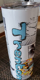 20 oz Skinny STRAIGHT Tumbler with lid, straw, and straw brush