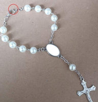 Pearl Rosary Necklace & Matching Bracelet Set