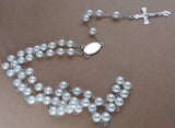 Pearl Rosary Necklace & Matching Bracelet Set